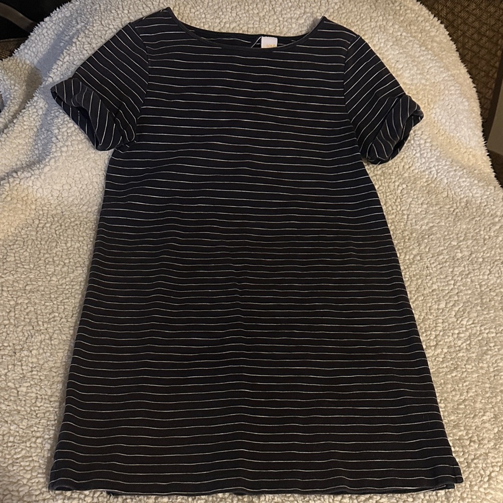 LOLE Navy and White Striped Short Sleeve Shift Dress